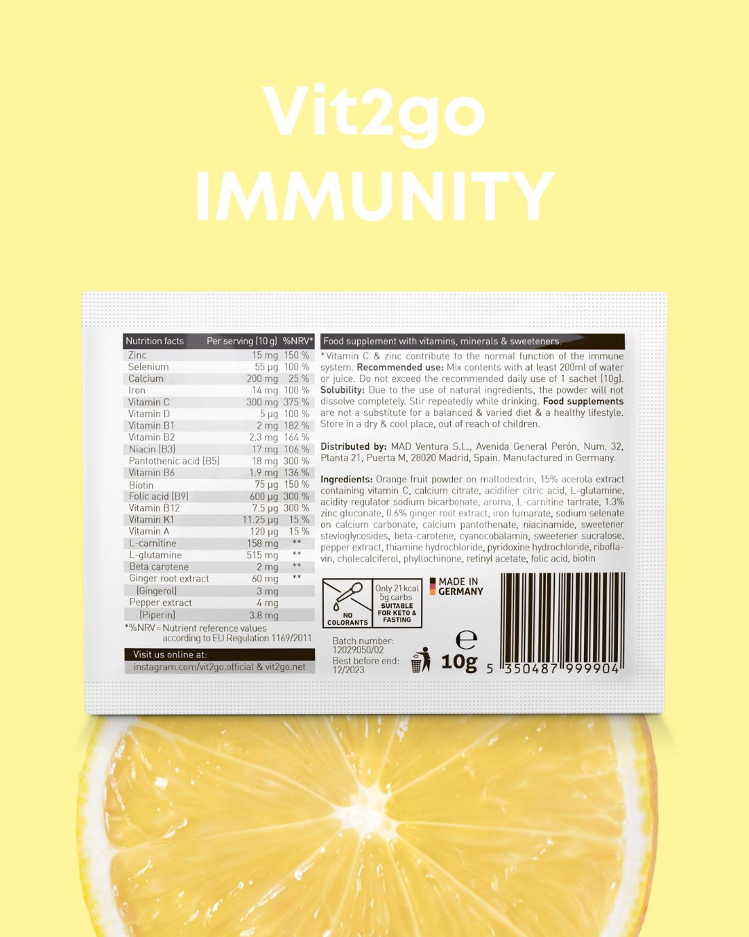 Vit2go 1 x 100g ENERGY + 1 x 100g IMMUNITY