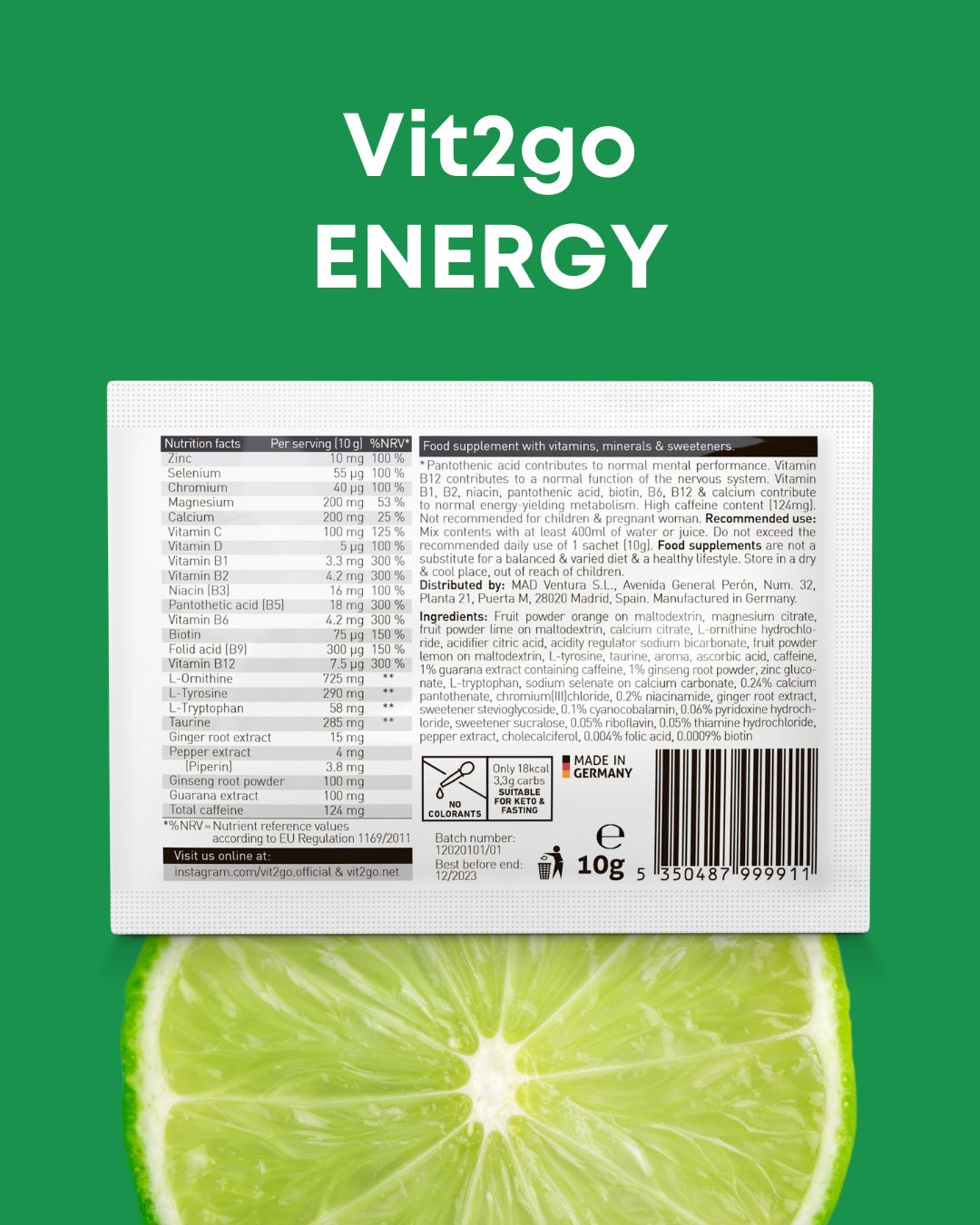 Vit2go 1 x 100g DRINK RECOVERY + 1 x 100g ENERGY